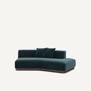 Rechte halve zetel in chenille fluweel, JACOPO