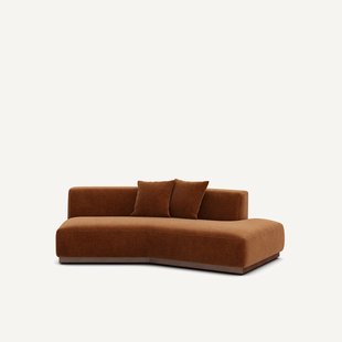 Rechte halve zetel in chenille fluweel, JACOPO