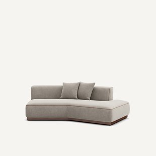 Rechte halve zetel in chenille fluweel, JACOPO