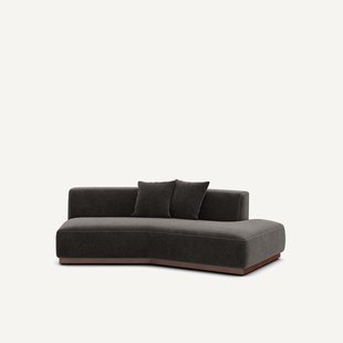 Rechte halve zetel in chenille fluweel, JACOPO