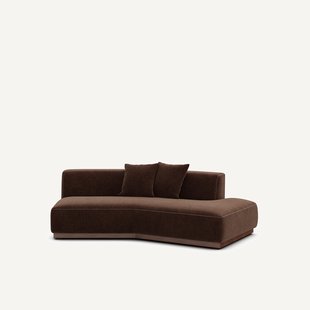 Rechte halve zetel in chenille fluweel, JACOPO
