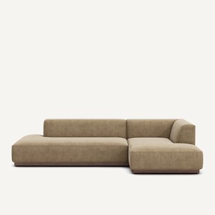 XL rechte hoekbank in stonewashed fluweel, JACOPO
