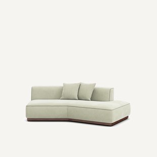 Rechte halve bank van stonewashed fluweel, JACOPO