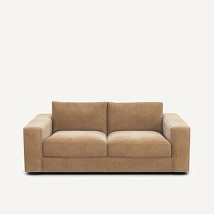 Compacte 3-zitsbank in stonewashed fluweel, SKANDER