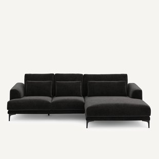 XL hoekbank rechts in chenille fluweel, MARSILE