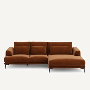XL hoekbank rechts in chenille fluweel, MARSILE