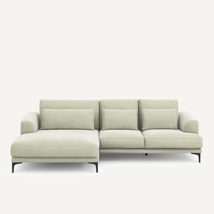 XL longchair links in stonewashed fluweel, MARSILE