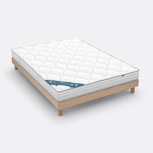 Set met latexmatras met traagschuim en gestoffeerde lattenbodem