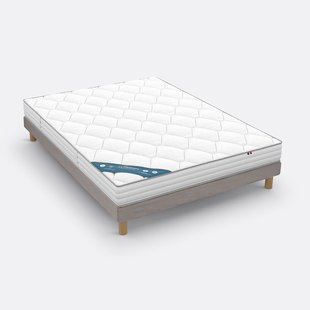 Set met latexmatras met traagschuim en gestoffeerde lattenbodem