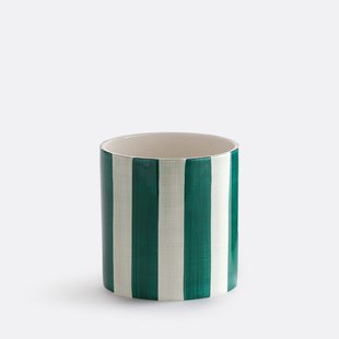 Gestreepte bloempot van keramiek, diameter 14 cm, Jaoma