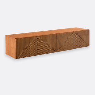 Eikenhouten gefineerd vintage tv-hifi meubel, voor wandmontage, LODGE