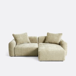 Modulaire bank, rechterhoek, met longchair van jacquard chenille, AMAD