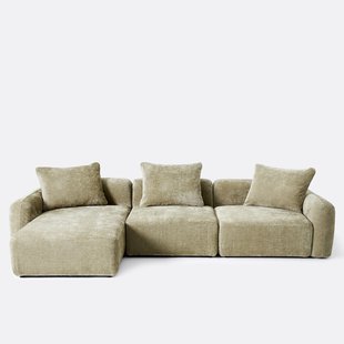 3-zits links modulaire hoekbank in jacquard chenille, AMAD