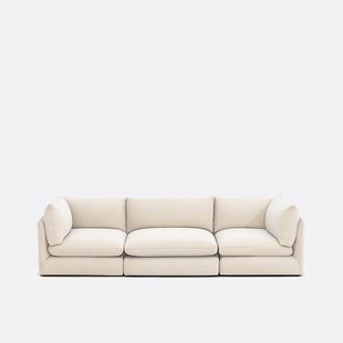 Modulaire 3-zitsbank in gemêleerd polyester, Malo