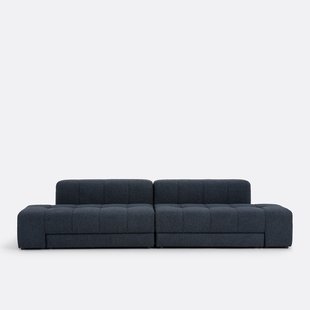 Rechte sofa, 5 zits, 4 in 1, in fijne badstof, FANO