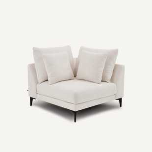 Hoekbank in polyester canvas, MODERNISTE, ontwerp van Emmanuel Gallina