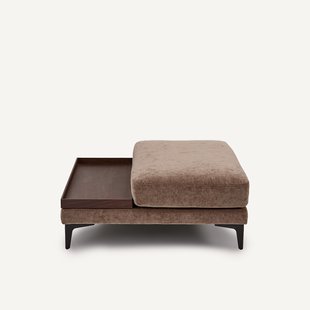 Voetensteun met dienblad, fluweelmix, MODERNISTE, ontwerp Emmanuel Gallina