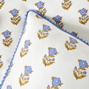 Kussensloop voor kinderen, gewassen katoen, bloemenprint, DIMANI