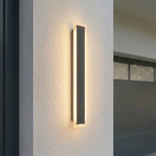 Lucande LED buiten wandlamp Ilora, zwart, 60 cm, CCT, IP65