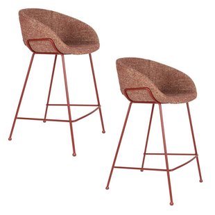 Zuiver Feston Barkrukken 65 cm Terra/ Rood - Set van 2