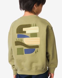HEMA Kindertrui sweatstof grafisch groen (groen)