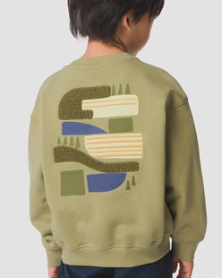 HEMA Kindertrui sweatstof grafisch groen (groen)