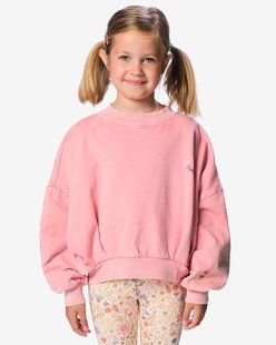 HEMA Kindertrui sweatstof bloemen roze (roze)