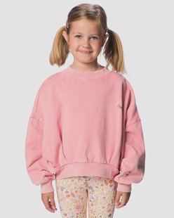HEMA Kindertrui sweatstof bloemen roze (roze)