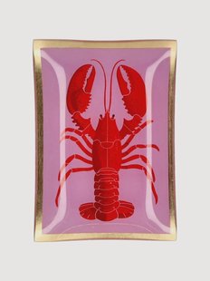 Handbeschilderd glazen dienblad Lobster