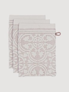Jacquard badstofen washandjes Tile de Pip, 3-delig