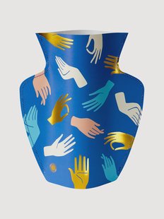 Handgemaakte decoratieve papieren vaas Hamsa, H 29 cm