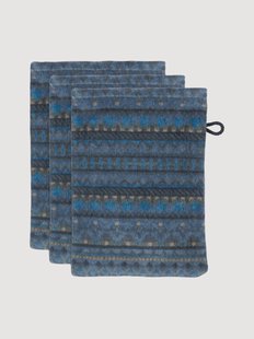 Velours &amp; badstof katoenen washandjes Geometric Print, 3-delig