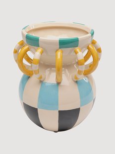 Handbeschilderde decoratieve vaas Harlequin, H 24 cm