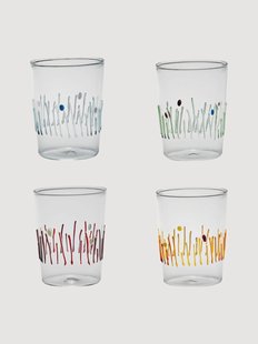 Handgemaakte glazen tumblers Quattro Stagioni, 4-delig