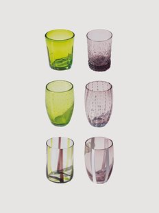 Handgemaakte glazen tumblers Melting Pot, 6-delig
