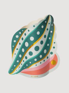 Handgemaakte decoratieve papieren vaas Shell Mini, H 17 cm