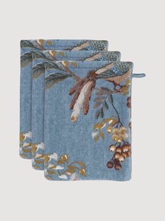 Velours &amp; badstof katoenen washandjes Secret Garden, 3-delig