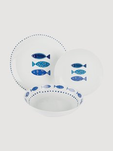 Porseleinen serviesset Ocean, 6 personen, 18-delig