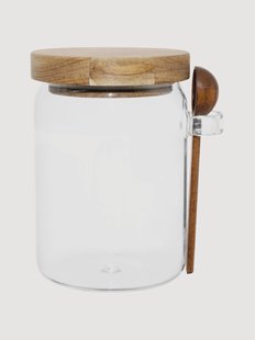 Voedselopslagpotten Delices van borosilicaatglas met lepels, 4-delig