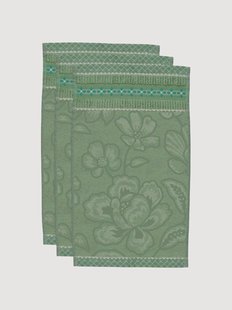 Katoenen terry gastendoekjes Jasmin Jacquard, 3-delig