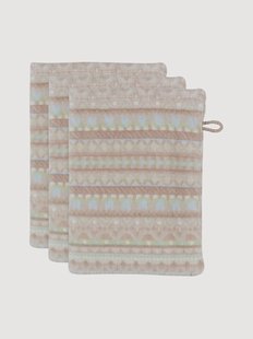 Velours &amp; badstof katoenen washandjes Geometric Print, 3-delig