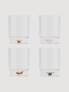 Handgemaakte glazen tumblers Teca Spring, 4-delig