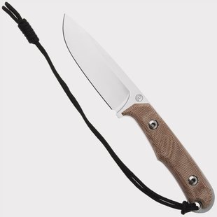 Chris Reeve Backpacker Drop Point BPR-1001 Stonewashed CPM MagnaCut, Natural Canvas Micarta, outdoormes