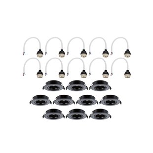 Paulmann Inbouwspot 92117 zwart Ø9 cm dimbaar 30° draaibaar set van 10 stuks GU10