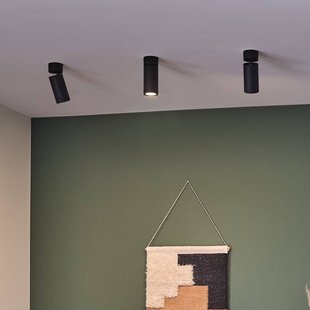 Paulmann LED plafondlamp Turnal Coin, zwart metaal, 2.700 K