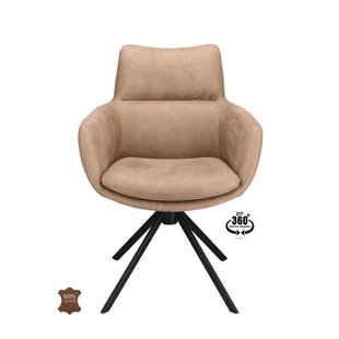 Wehkamp Home Armstoel Sabi Microleder Bull Graphite 66 Leg Black 360° Return-system