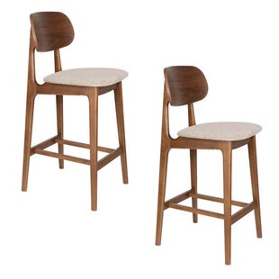 Dutchbone Marais Barkrukken 68,5 cm Walnoot kleur - Set van 2