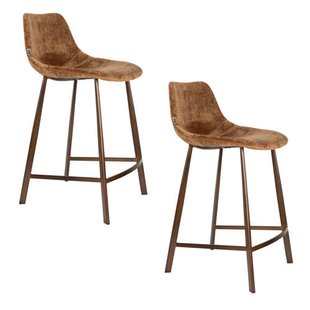 Dutchbone Franky Barkrukken 65 cm Cognac - Set van 2