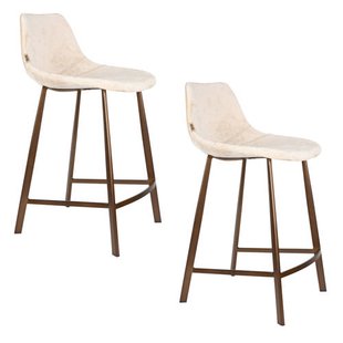 Dutchbone Franky Barkrukken 65 cm Beige - Set van 2