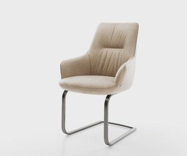 DELIFE Sledemodel Zelia-Flex met armleuning microvelours beige vintage sledemodel vlak grafiet pocketveer kern